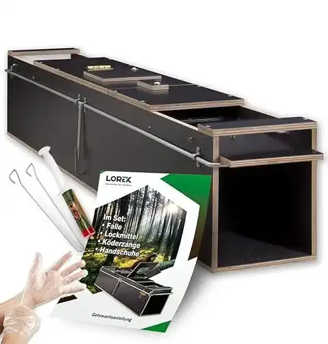 Marderfalle 120 cm mit Lockmittel – Lebendfalle aus Holz