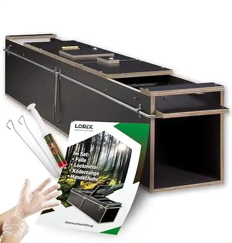 Marderfalle 120 cm mit Lockmittel – Lebendfalle aus Holz