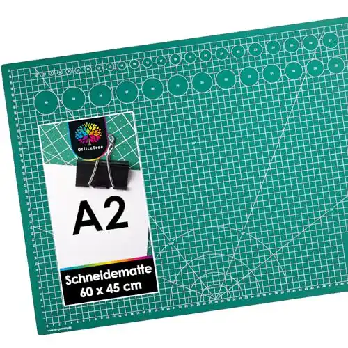 Schneidematte Officetree A2 in Grün mit beidseitigen Rastern