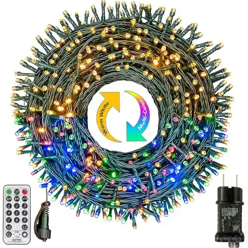 LED Weihnachtsbeleuchtung Bowfar Lichterkette für Außen 30m mit 300 LEDs