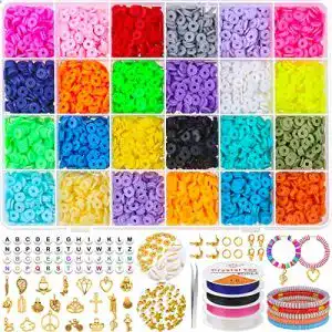 Perlenset Anezus 5700 Stück Clay Perlen in 24 Farben für DIY Schmuck