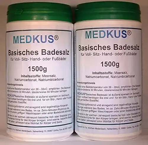 Basenbad Medkusan basisches Badesalz 2 x 1500g