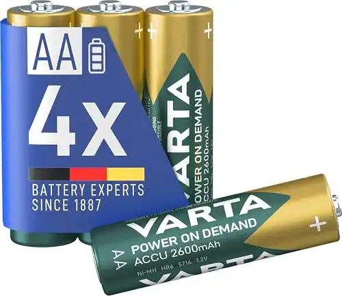 Wiederaufladbare AA-Akkus von Varta mit 2600 mAh Kapazität