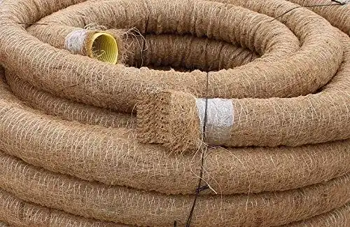 Drainagerohr Xabian DN100 mit Kokosmantel, 50m Rolle, wählbar in gelb