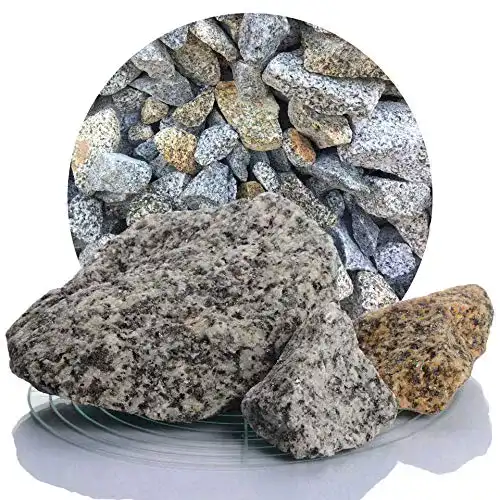 Gabionensteine aus Granit in Gelb-Grau, 60-120 mm, 25 kg