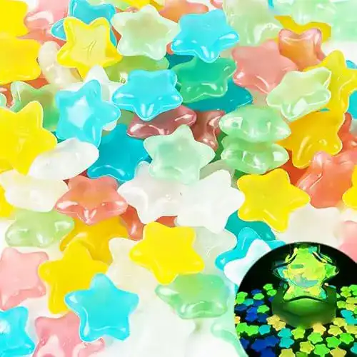 Bunte leuchtende Steine 100 Stück für Dekoration im Garten und Aquarium