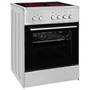 Elektro-Standherd Exquisit ECM 6-4 BZ Inox mit Glaskeramik-Kochfeld