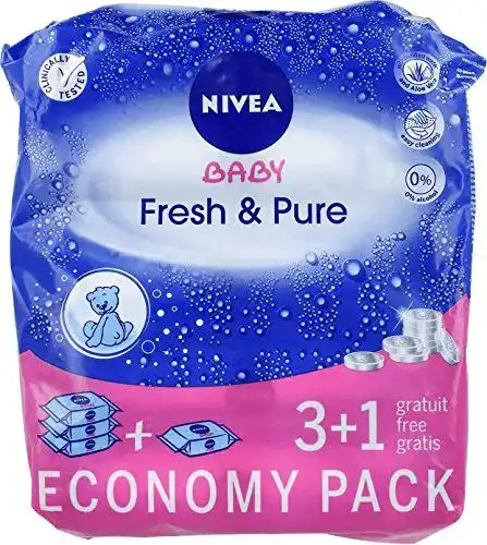 Nivea Baby Feuchttücher Pure & Fresh 63er Pack (4er Set)