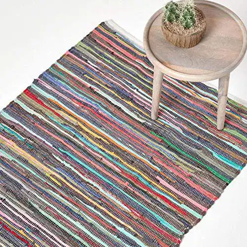 Flickenteppich Homescapes Chindi-Teppich, handgewebt aus recycelter Baumwolle