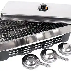 Tischräucherofen Fladen Home Raucher mit Brenner, Silber
