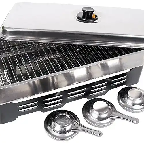 Tischräucherofen Fladen Home Raucher mit Brenner, Silber