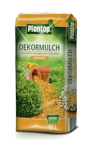 Rindenmulch Plantop Dekor 50 Liter in Goldgelb für Garten