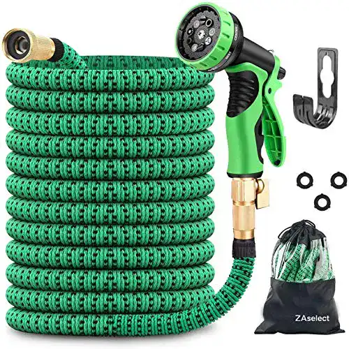 Flexibler Gartenschlauch 50m – Zaselect erweiterbarer Schlauch mit Sprühpistole