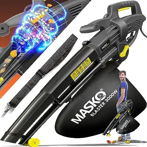 Laubsauger Masko Elektro 3 in 1 mit 3000 Watt und Schultergurt