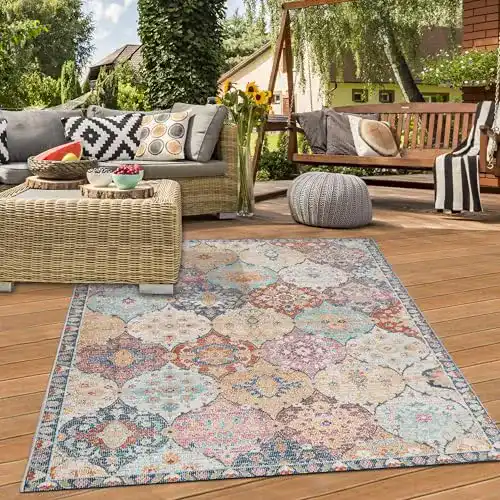 Orientteppich für Innenräume und Außenbereiche, Größe 120×170 cm