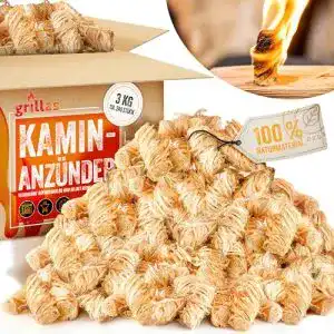 Holzwolle Anzünder Grillas 3 kg Bio Kaminanzünder für Grill und Kamin