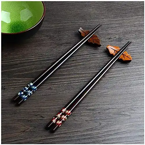 Essstäbchen Set aus Holz mit Pflaumenblüte 2 Paar