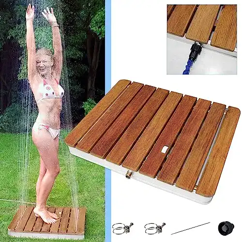 Bodendusche Tec Gartendusche aus Teak-Holz für den Garten