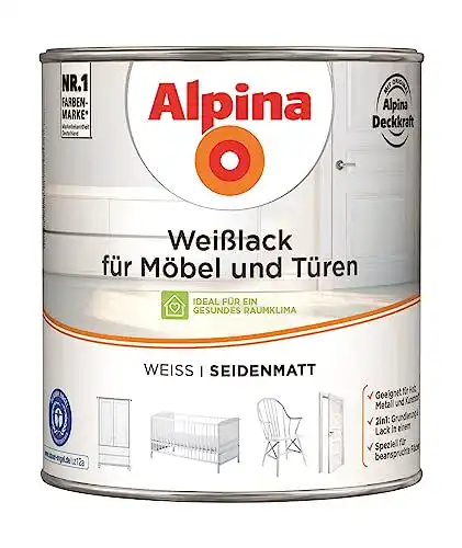 Alpina Weißlack für Möbel und Türen 2 Liter seidenmatt