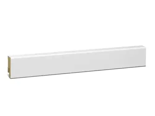 Sockelleiste KGM Modern – Weiße MDF Fußbodenleiste für PVC, Vinyl und Laminat