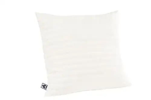 Irisette Merino Kopfkissen 80×80 cm mit Schurwollfüllung und Baumwoll-Bezug