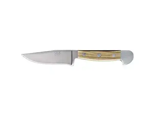 Jagdnicker Güde, geschmiedet, Serie Alpha mit Doppelkropf und Griff aus Olivenholz