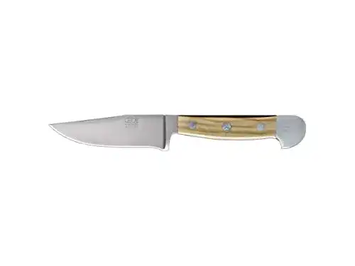 Jagdnicker Güde, geschmiedet, Serie Alpha mit Doppelkropf und Griff aus Olivenholz