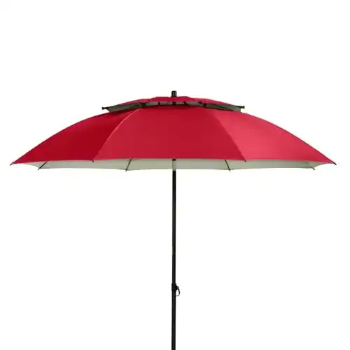 Doppler Derby Windprofi Sonnenschirm 200 cm in Rot, höhenverstellbar