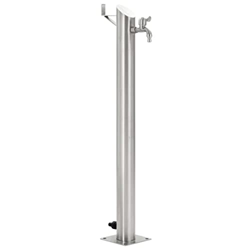 Wasserzapfsäule vidaXL Edelstahl 95 cm für Garten und Außenbereich