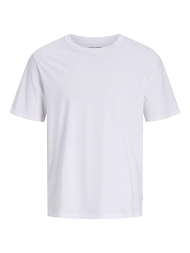 Weißes Herren T-Shirt von Jack & Jones aus Bio-Baumwolle mit Crew Neck
