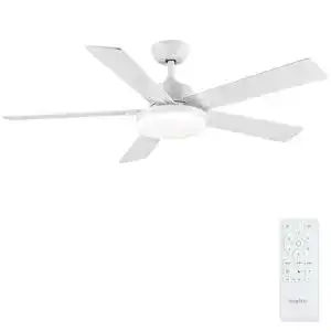 Deckenventilator mit Lampe Newday 132 cm – Weiß, Beleuchtung, Fernbedienung