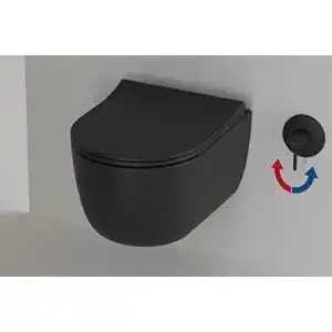 Dusch-WC Badena spülrandlos in Schwarz Matt mit Taharet Funktion