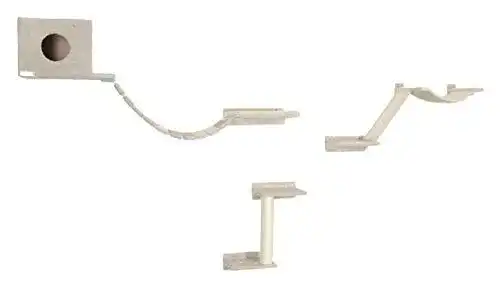 Katzen Kletterwand Kerbl Pet Mount Everest 9-teilig in Beige
