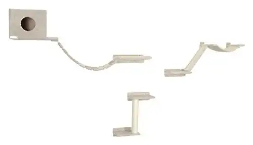 Katzen Kletterwand Kerbl Pet Mount Everest 9-teilig in Beige