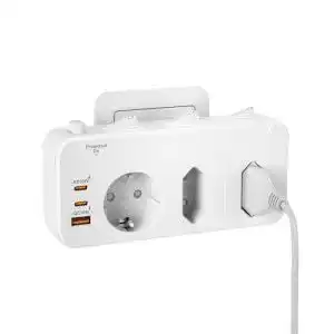 Steckdosenleiste mit einzeln schaltbaren Steckdosen und USB-Anschlüssen