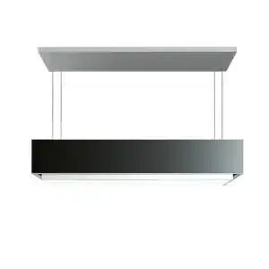 Falmec Levante Dunstabzugshaube 120 cm Inselhaube aus Glas und Graphit
