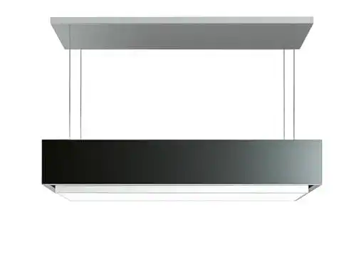 Falmec Levante Dunstabzugshaube 120 cm Inselhaube aus Glas und Graphit