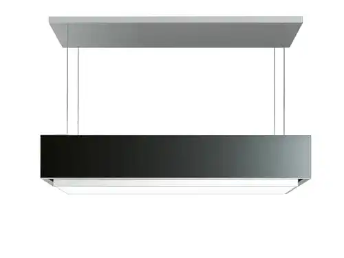 Falmec Levante Dunstabzugshaube 120 cm Inselhaube aus Glas und Graphit