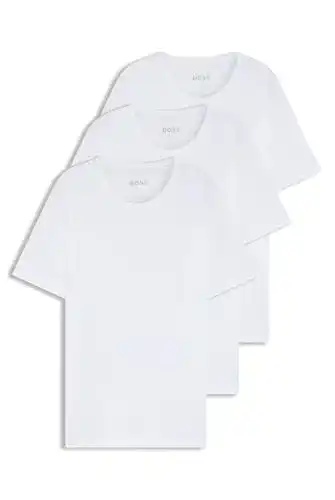 BOSS Herren T-Shirt Rundhals im 3er Pack, Weiß, Größe S EU