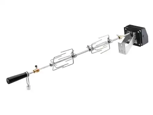 Drehspieß Rösle für Kugelgrills mit Elektromotor und Edelstahlzubehör