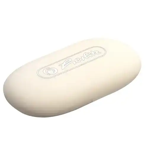Herlitz Radiergummi Speckgummi oval in weiß für Graphitstifte