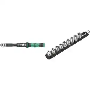Wera Drehmomentschlüssel 05075610001 Click-Torque B 1 mit Steckschlüsseleinsätzen