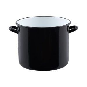 Riess Kochtopf 8 Liter mit Bördelrand, Schwarz, Induktionsgeeignet