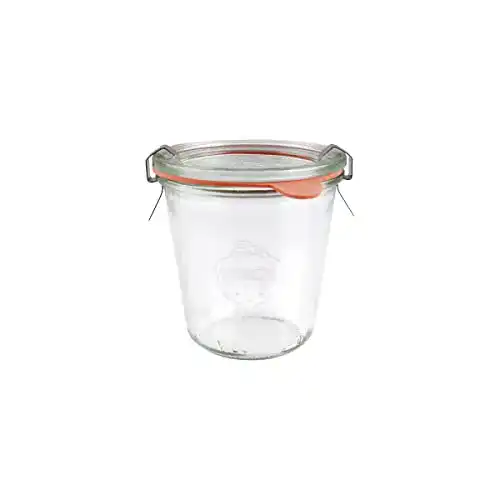 Weckgläser Einmachglas 200 ml mit Deckel, Dichtring und Klammern – 6 Stück