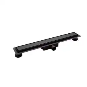 Befliesbare Duschrinne Vbchome 100 cm Schwarz Edelstahl