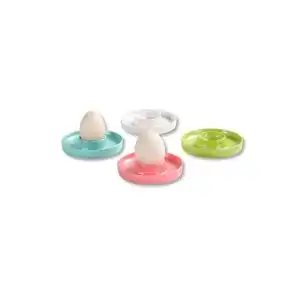 Eierbecher Set Kesper in Beige, Blau, Grün und Pink