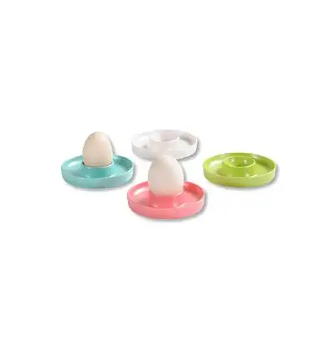 Eierbecher Set Kesper in Beige, Blau, Grün und Pink
