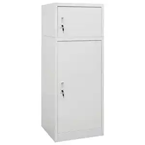 Sattelschrank Yeziyiyfob in Hellgrau 53x53x140 cm aus Stahl