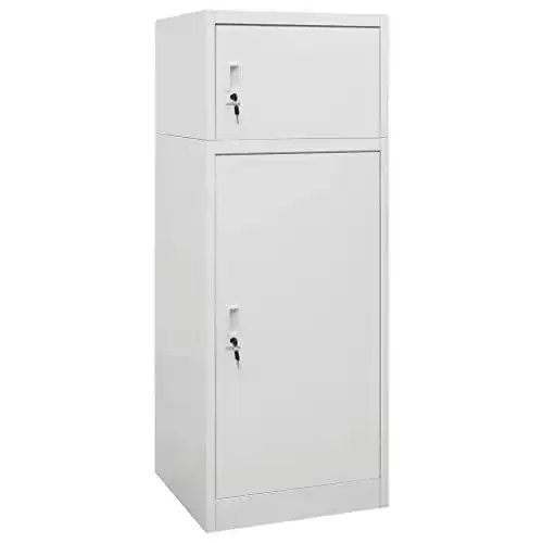 Sattelschrank Yeziyiyfob in Hellgrau 53x53x140 cm aus Stahl