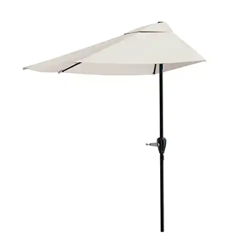 Halber Sonnenschirm Pure Garden 2,7 m für Balkon und Terrasse